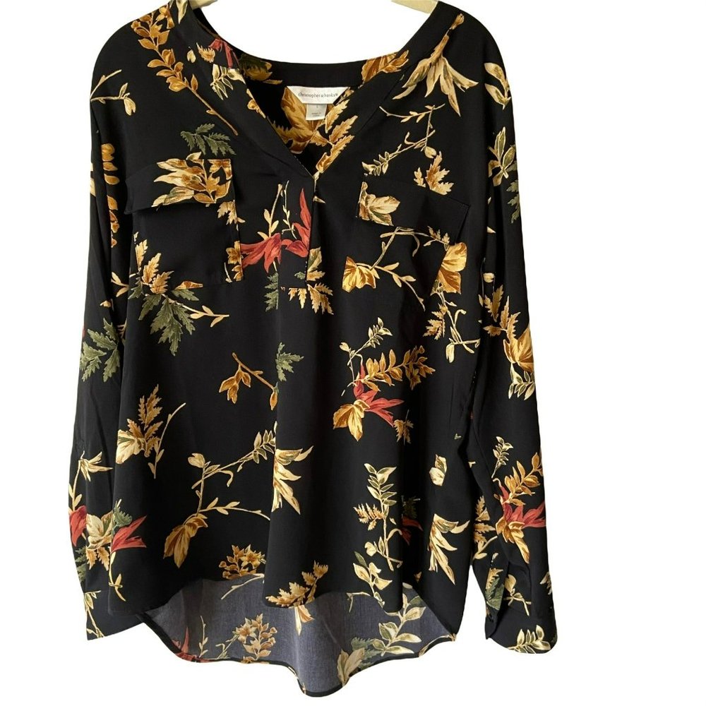 Christopher Banks Floral Print Long Sleeve Top Size L